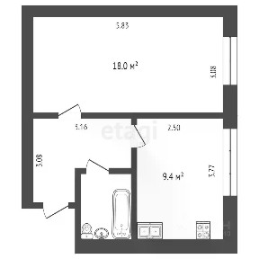 Продается 1-комн. квартира, 38 м²