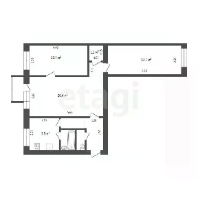Продается 3-комн. квартира, 57,3 м²