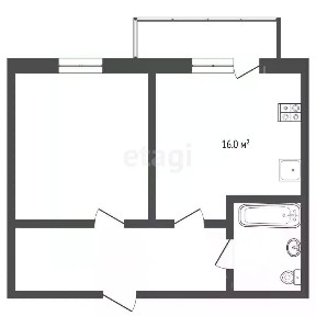 Продается 1-комн. квартира, 52,4 м²