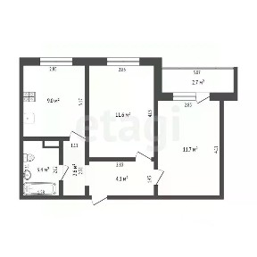 Продается 2-комн. квартира, 42,4 м²