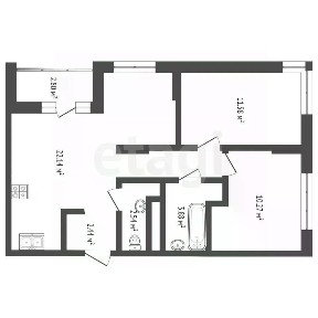 Продается 2-комн. квартира, 57,34 м²