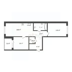 Продается 2-комн. квартира, 58,2 м²