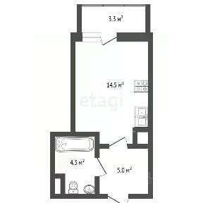 Продается студия, 23,5 м²
