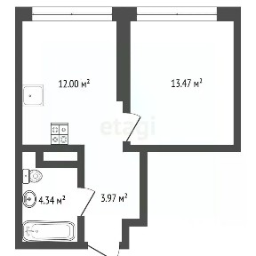 Продается 1-комн. квартира, 34,8 м²
