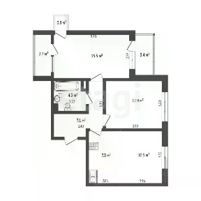 Продается 2-комн. квартира, 60,3 м²