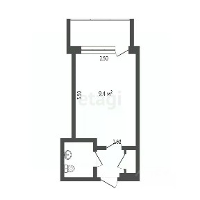 Продается студия, 13,3 м²