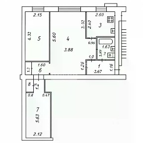 Продается 3-комн. квартира, 53,5 м²