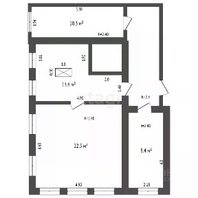 Продается 1-этажный дом, 44,5 м²