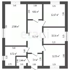 Продается 1-этажный дом, 100 м²
