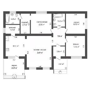 Продается 1-этажный дом, 118,5 м²