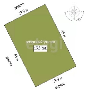 Продается участок, 13,5 сот.