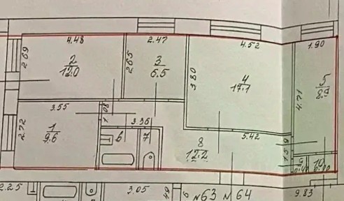 Продается 4-комн. квартира, 71,3 м²