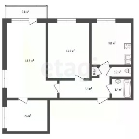 Продается 3-комн. квартира, 59 м²