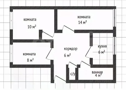 Продается 3-комн. квартира, 58 м²