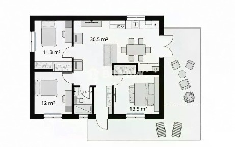 Продается 1-этажный дом, 80 м²
