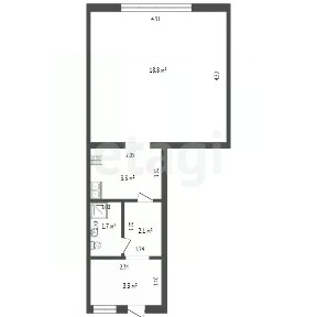 Продается 50% часть дома, 26,08 м²