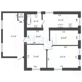 Продается 1-этажный дом, 84,2 м²