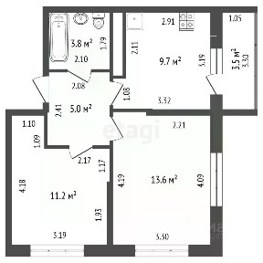 Продается 2-комн. квартира, 43,3 м²