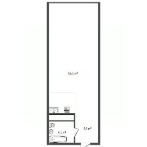 Продается студия, 44,5 м²