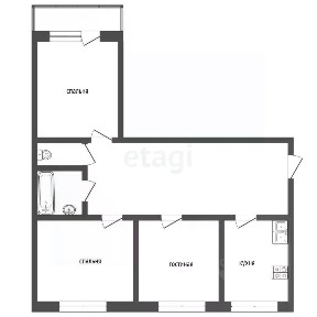 Продается 3-комн. квартира, 61,8 м²