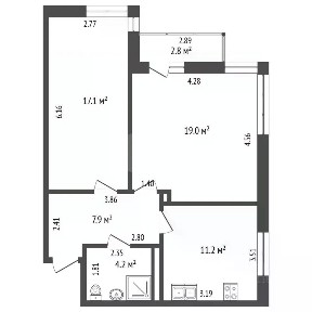 Продается 2-комн. квартира, 53 м²