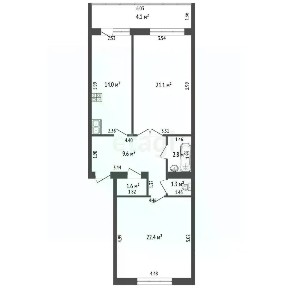 Продается 2-комн. квартира, 76,9 м²