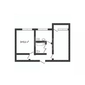 Продается 2-комн. квартира, 43,6 м²