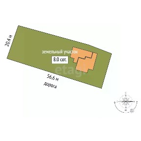 Продается 1-этажный дом, 57 м²