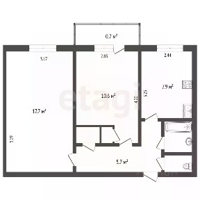 Продается 2-комн. квартира, 45,9 м²