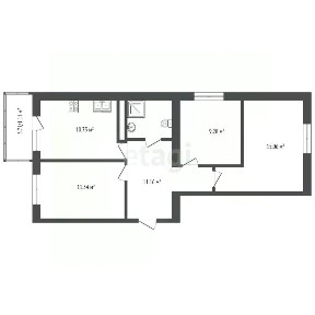 Продается 2-комн. квартира, 62,8 м²