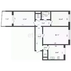 Продается 3-комн. квартира, 62,6 м²