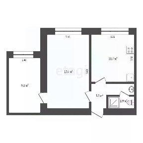 Продается 2-комн. квартира, 44,7 м²