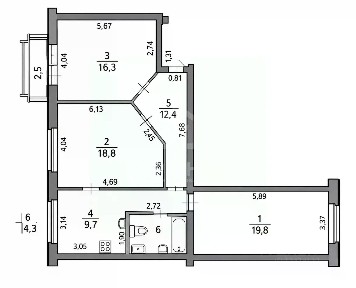 Продается 3-комн. квартира, 83,8 м²