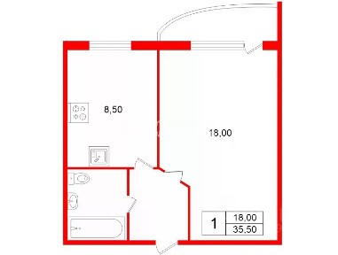 Продается 1-комн. квартира, 35,5 м²
