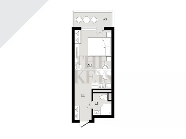 Продается апартаменты-студия, 28 м²