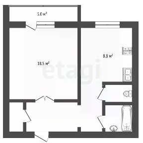 Продается 1-комн. квартира, 40,6 м²