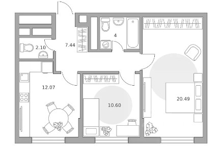Продается 2-комн. квартира, 56,7 м²