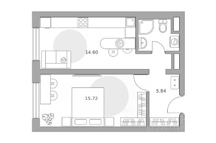 Продается 1-комн. квартира, 39,5 м²