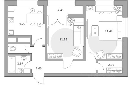 Продается 2-комн. квартира, 52,5 м²