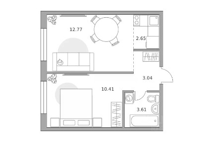 Продается 2-комн. квартира, 32,48 м²