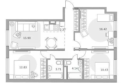 Продается 4-комн. квартира, 75,49 м²