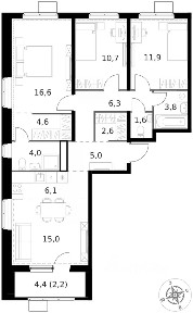 Продается 4-комн. квартира, 90,4 м²