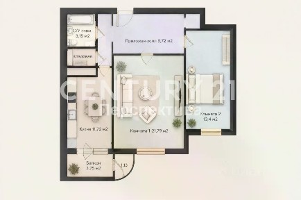 Продается 2-комн. квартира, 63,4 м²