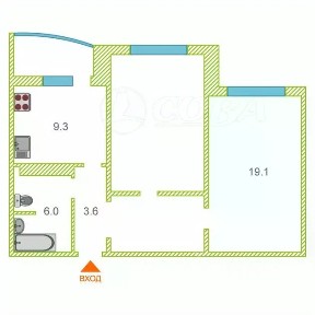 Продается 2-комн. квартира, 62,6 м²
