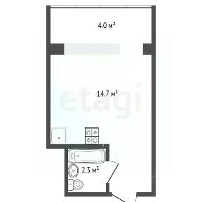 Продается студия, 17 м²