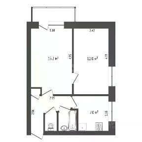 Продается 2-комн. квартира, 41,6 м²