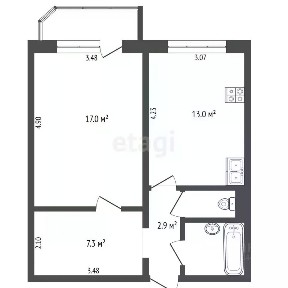 Продается 1-комн. квартира, 46 м²