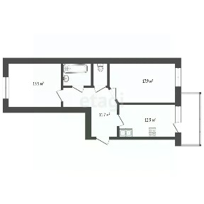 Продается 2-комн. квартира, 61 м²