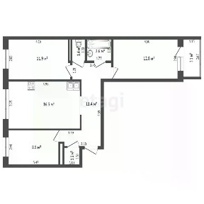 Продается 3-комн. квартира, 66,2 м²