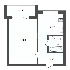 Продается 1-комн. квартира, 36,1 м²